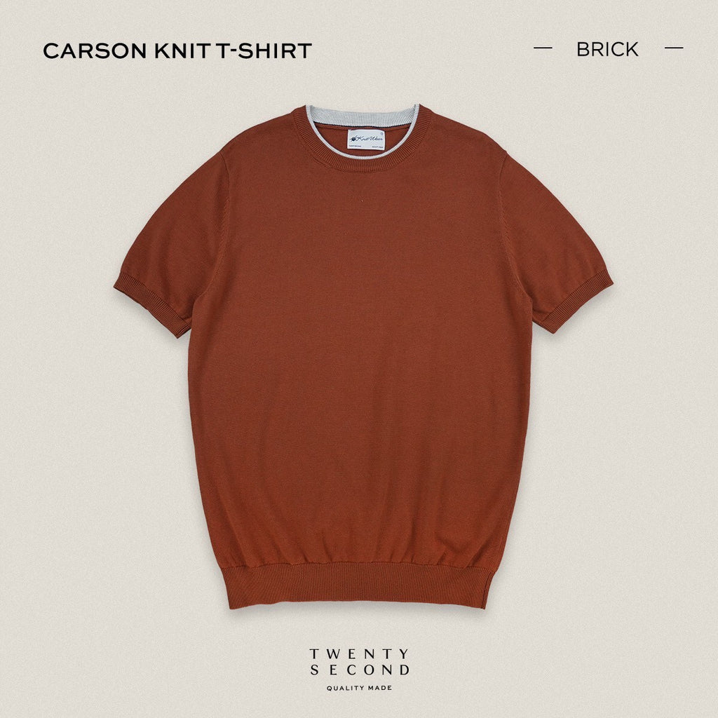 CARSON KNIT TEE - BRICK