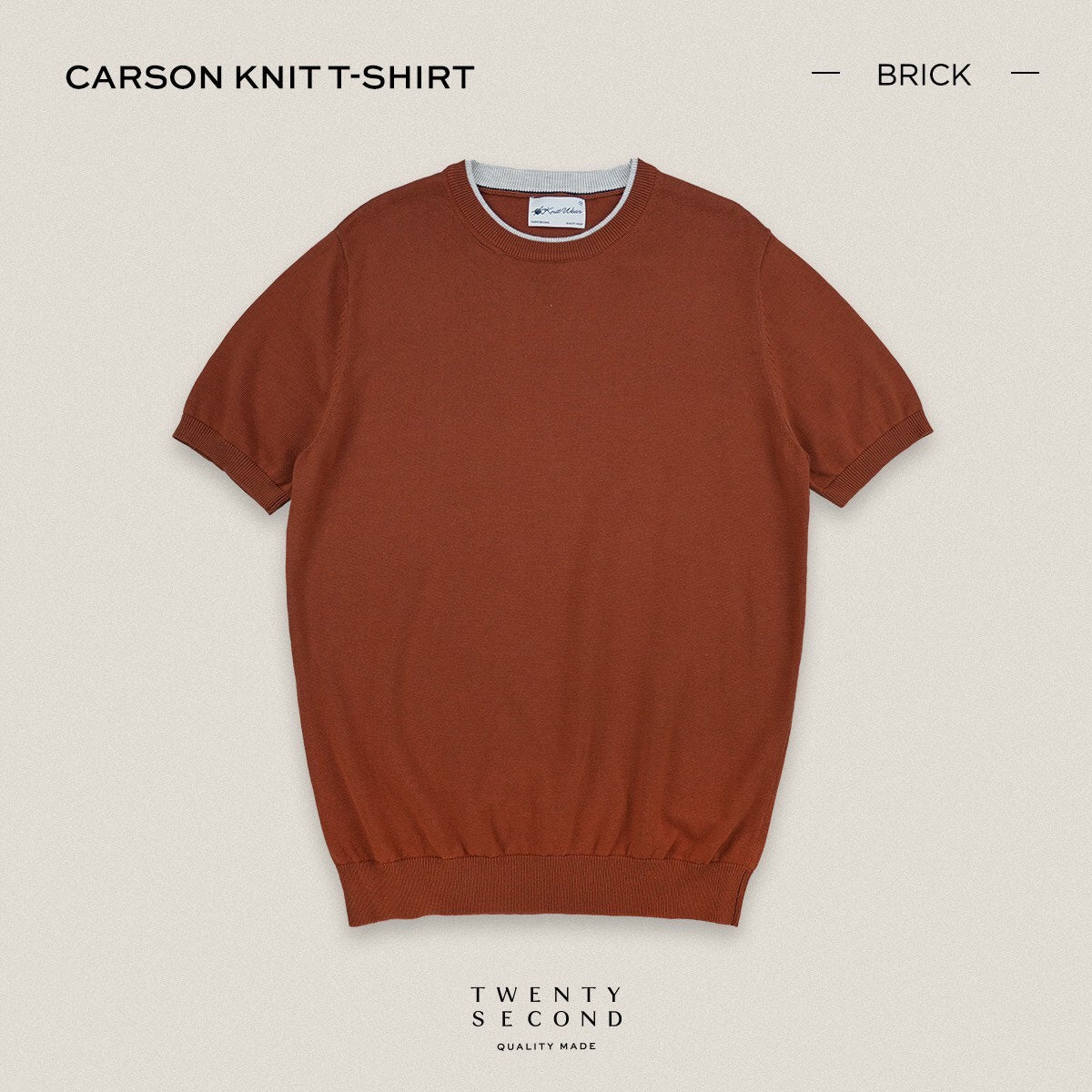 CARSON KNIT TEE - BRICK