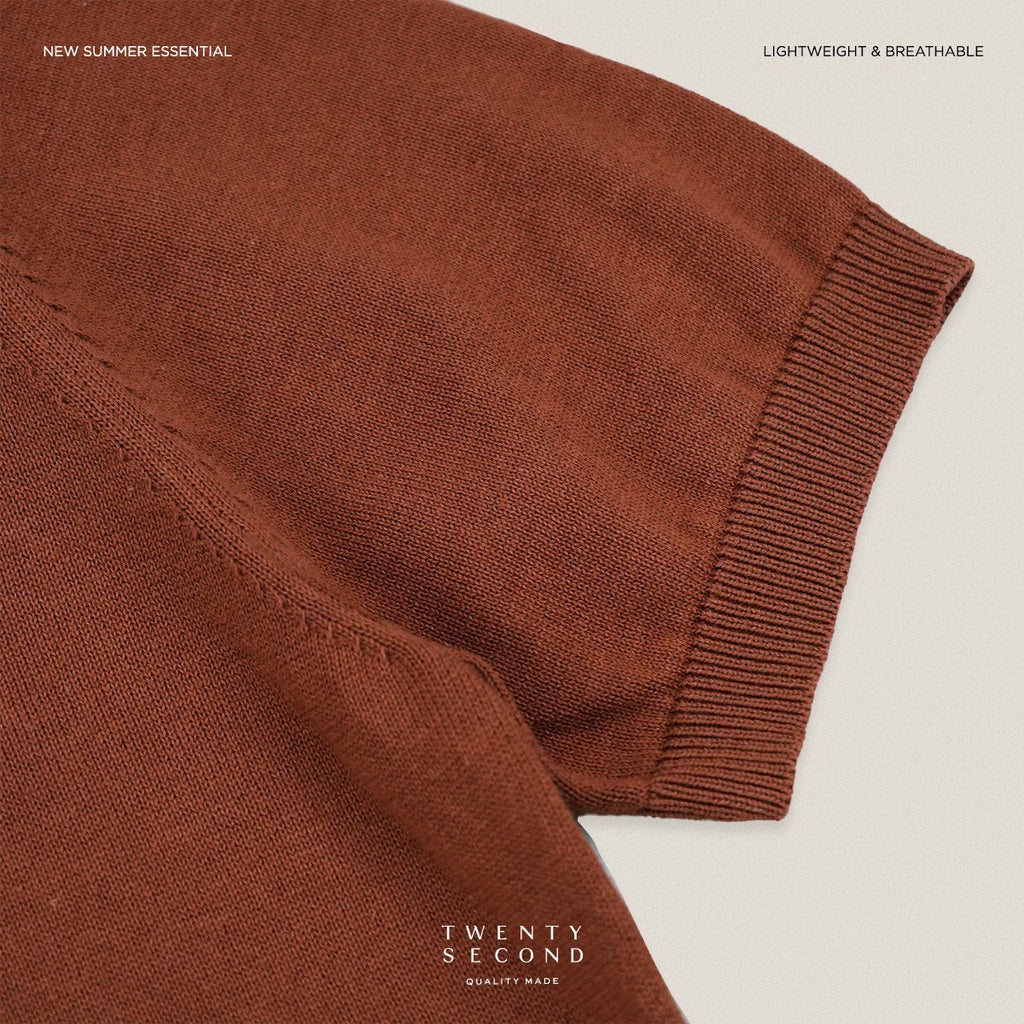 CARSON KNIT TEE - BRICK