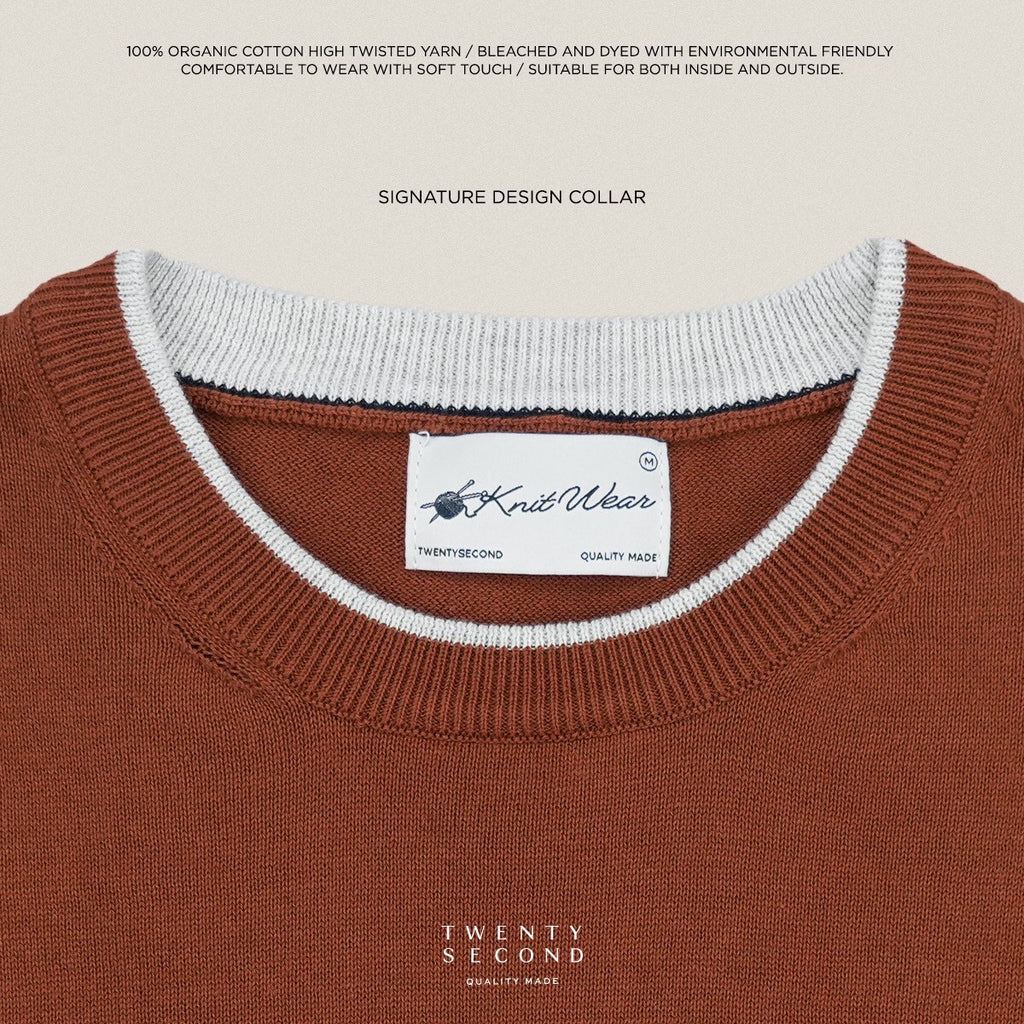 CARSON KNIT TEE - BRICK