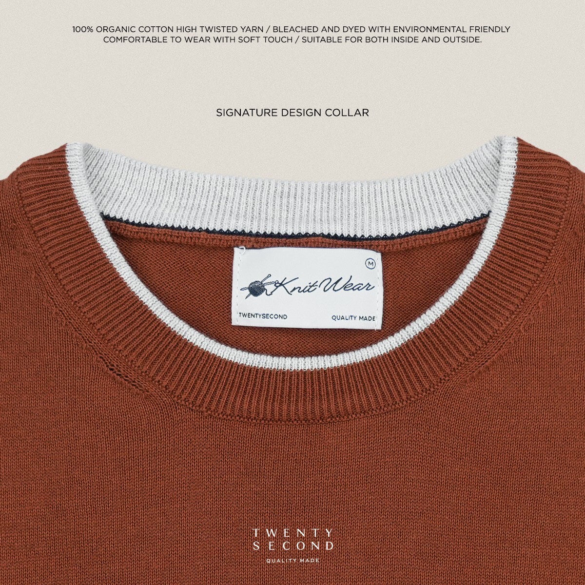 CARSON KNIT TEE - BRICK