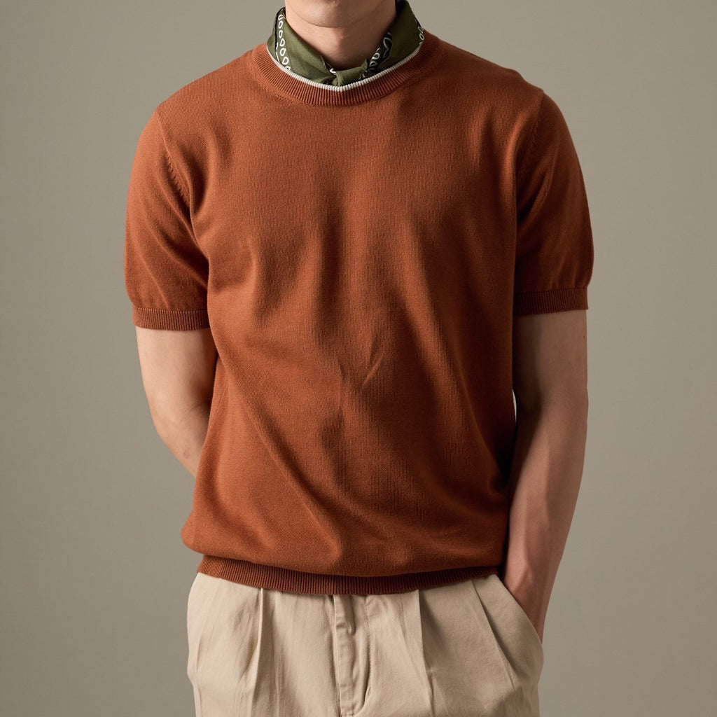 CARSON KNIT TEE - BRICK