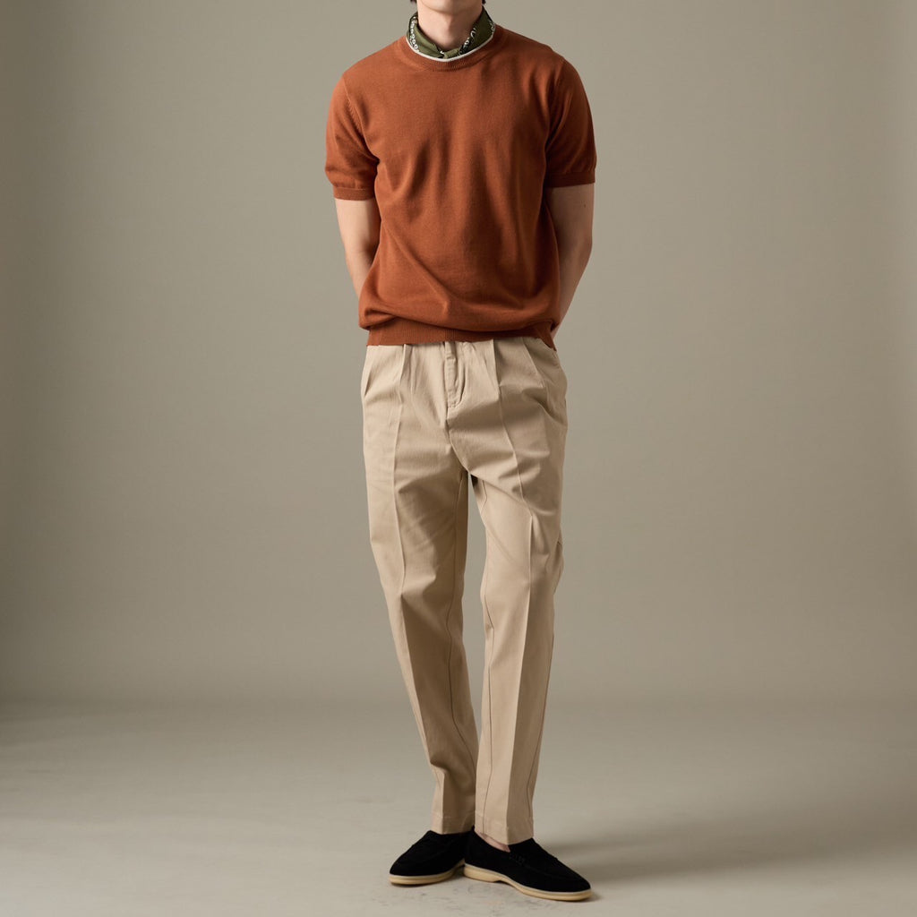 CARSON KNIT TEE - BRICK