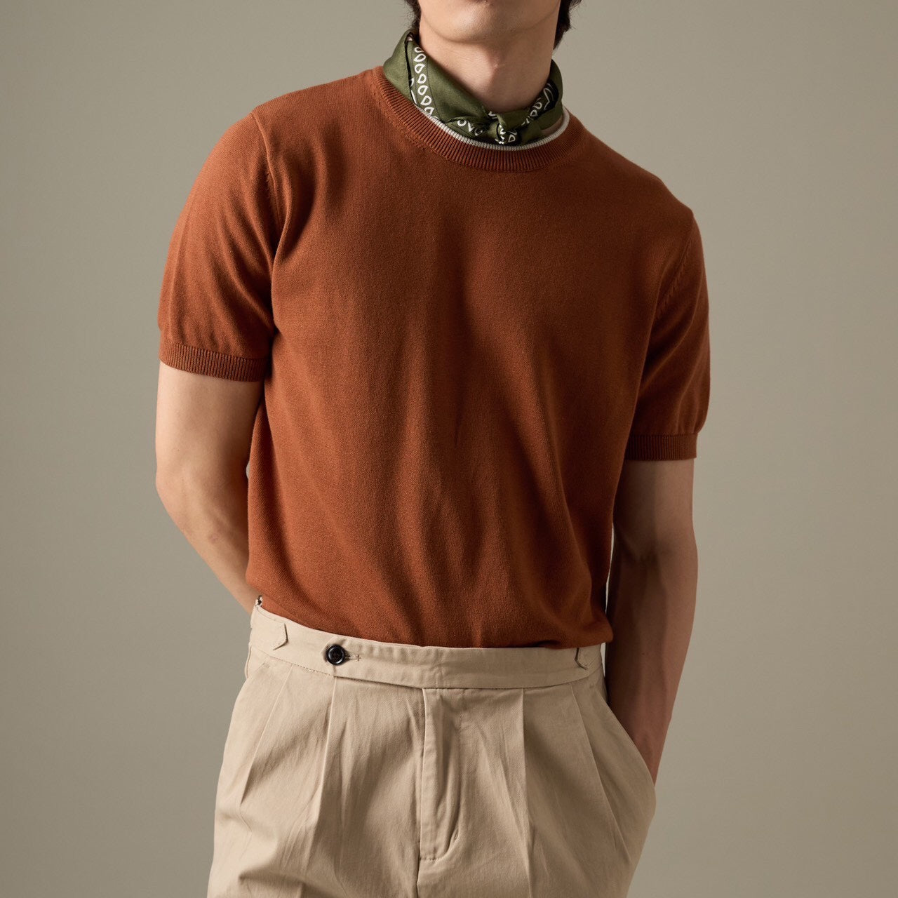 CARSON KNIT TEE - BRICK