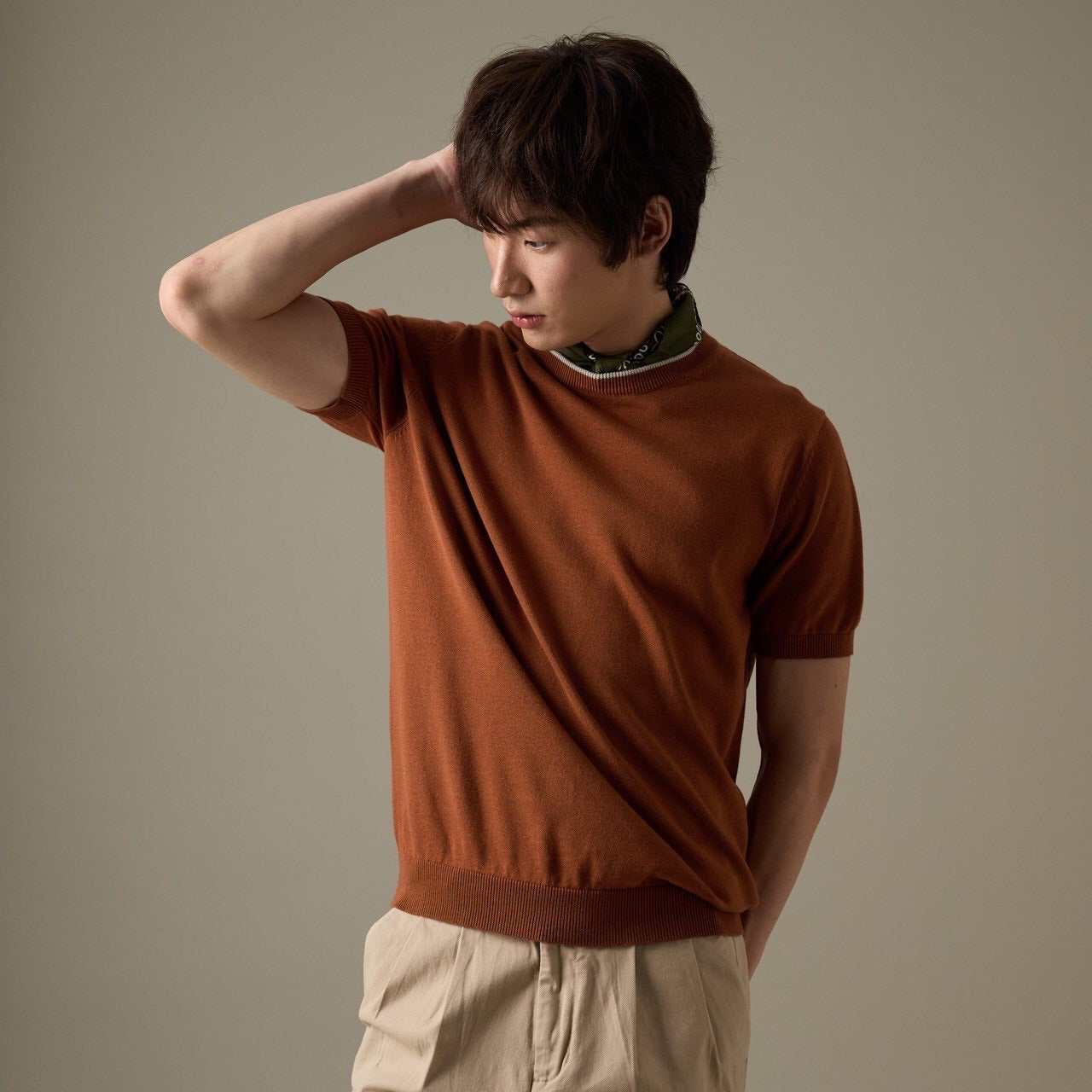 CARSON KNIT TEE - BRICK