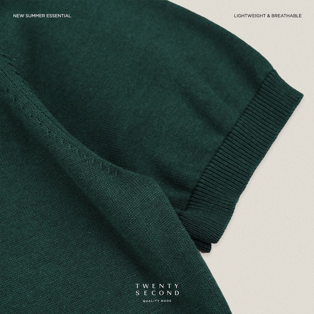 CARSON KNIT TEE - GREEN