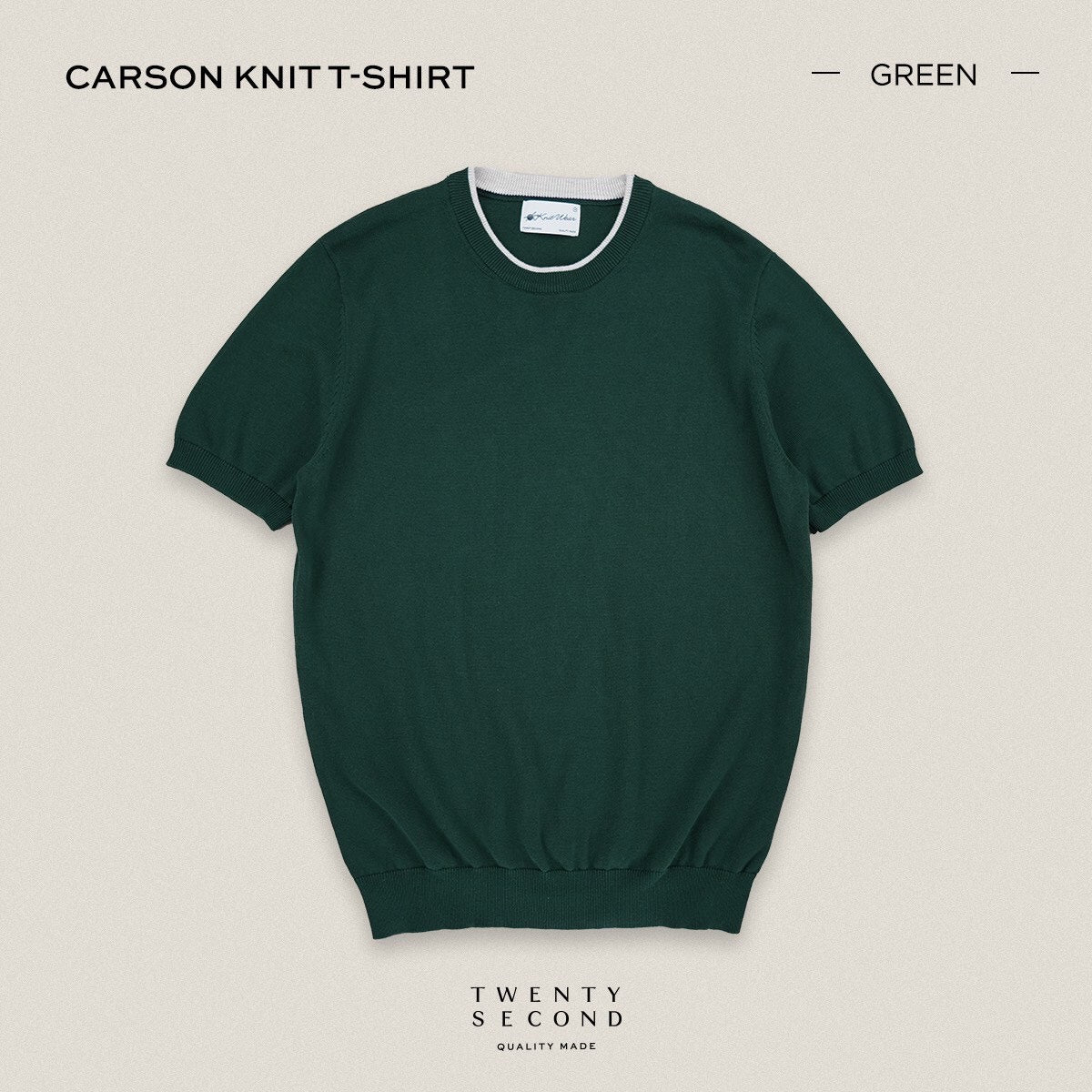 CARSON KNIT TEE - GREEN