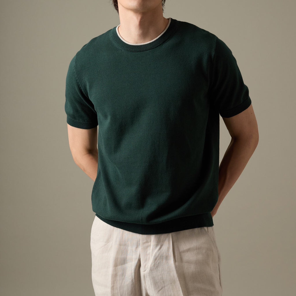 CARSON KNIT TEE - GREEN