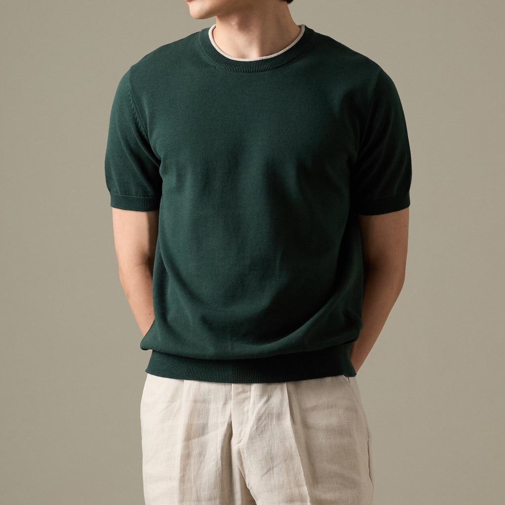 CARSON KNIT TEE - GREEN