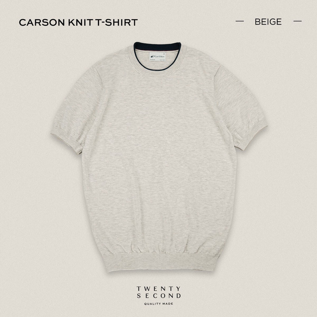 CARSON KNIT TEE - BEIGE
