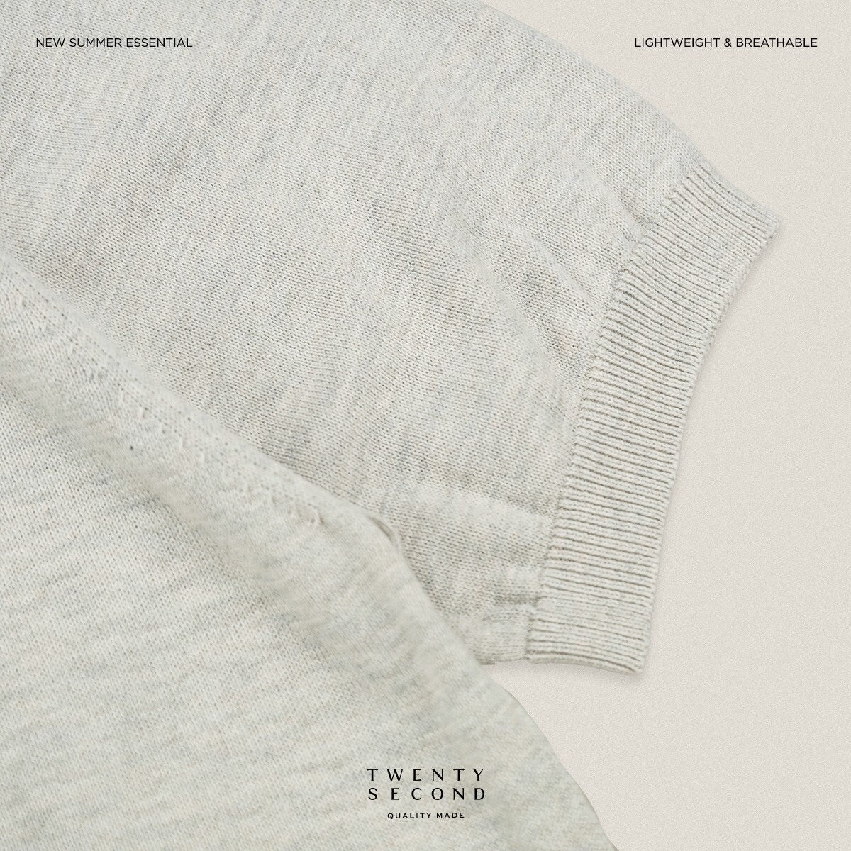 CARSON KNIT TEE - BEIGE