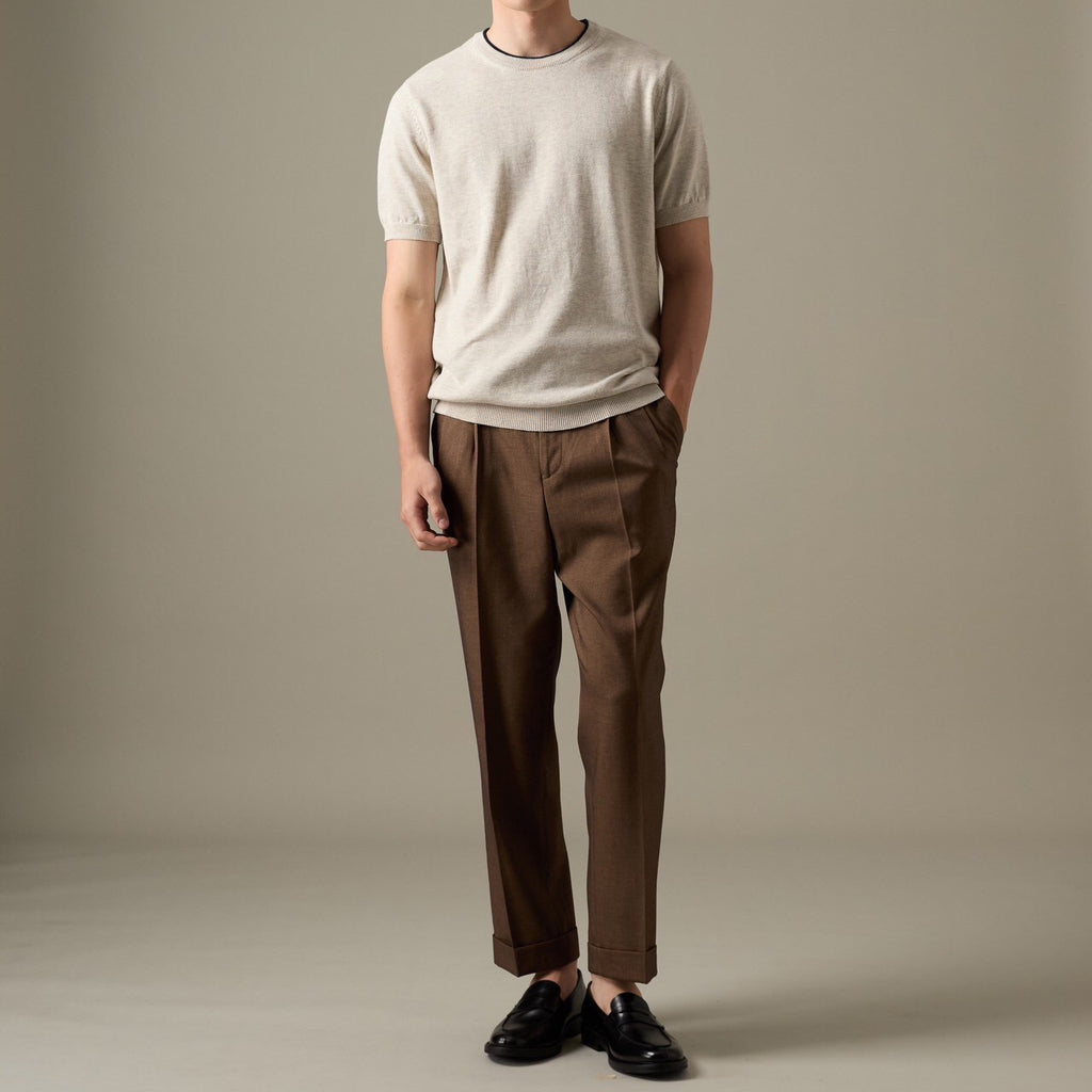 CARSON KNIT TEE - BEIGE