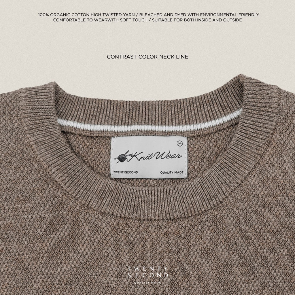 BRANDON KNIT TEE - BROWN