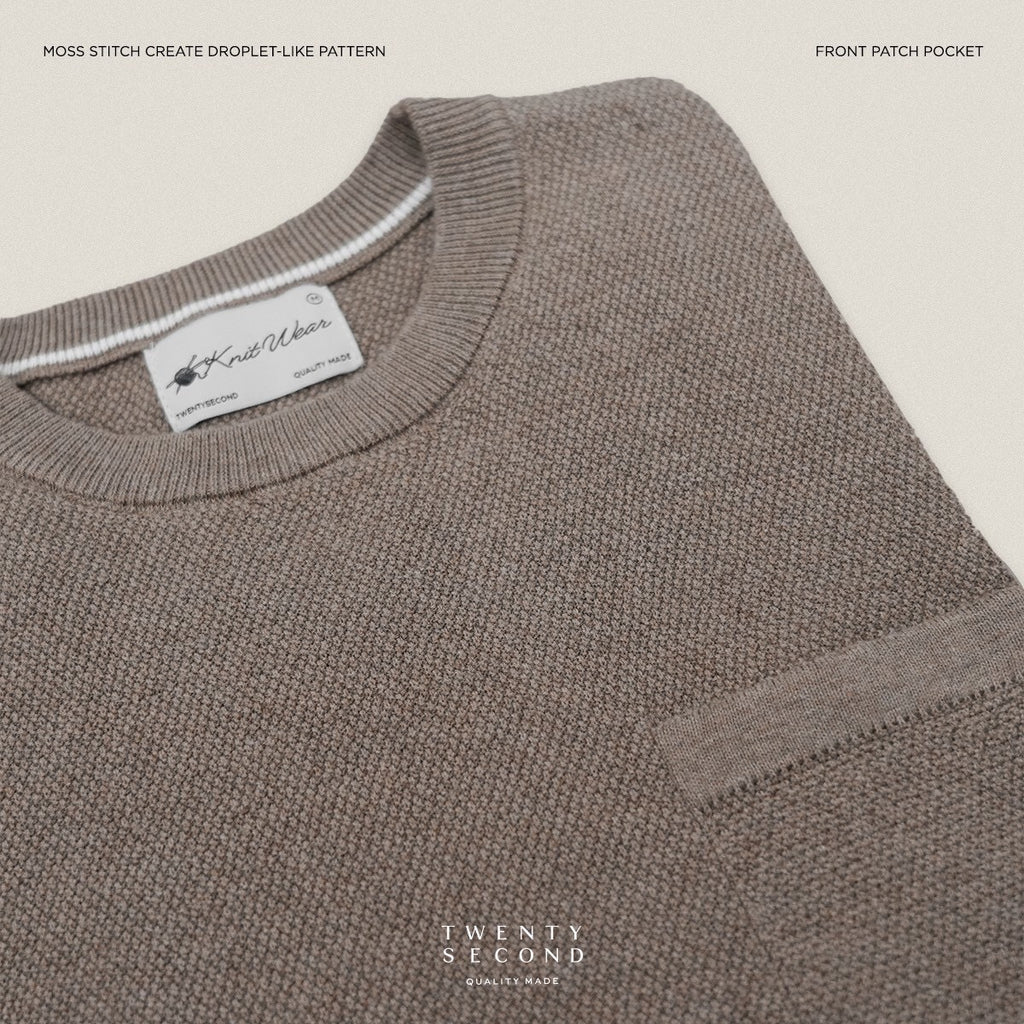 BRANDON KNIT TEE - BROWN