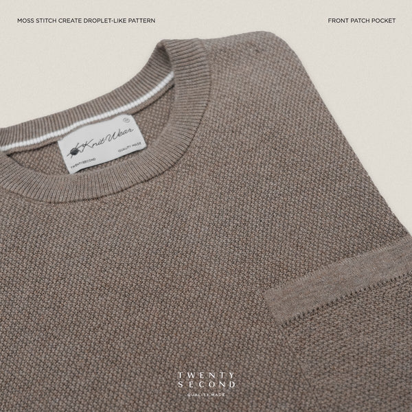 BRANDON KNIT TEE - BROWN