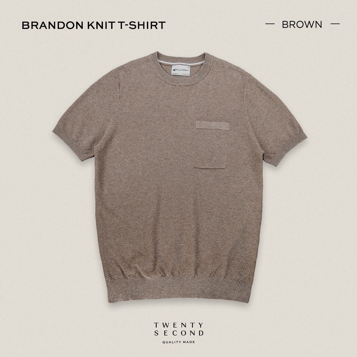 BRANDON KNIT TEE - BROWN