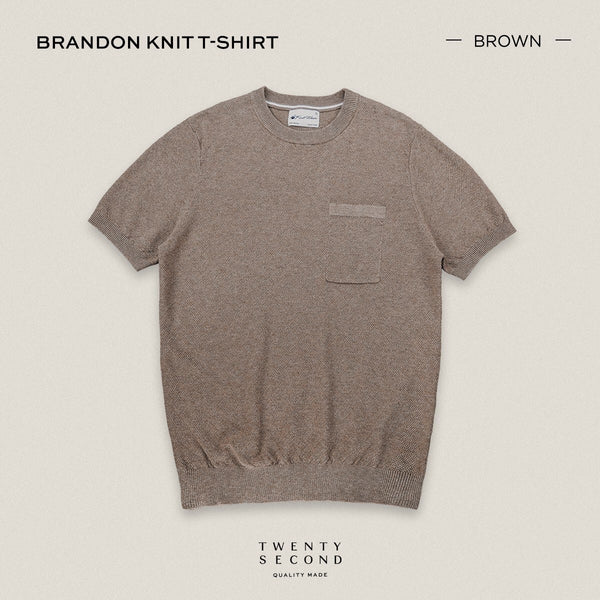 BRANDON KNIT TEE - BROWN