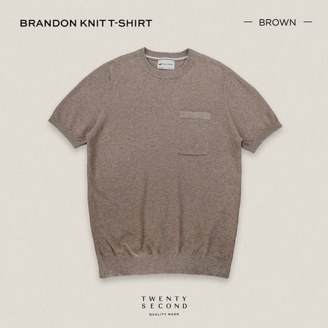 BRANDON KNIT TEE - BROWN