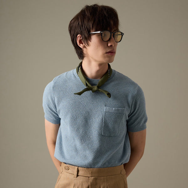 BRANDON KNIT TEE - BLUE