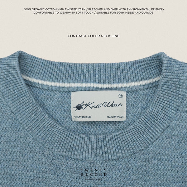 BRANDON KNIT TEE - BLUE