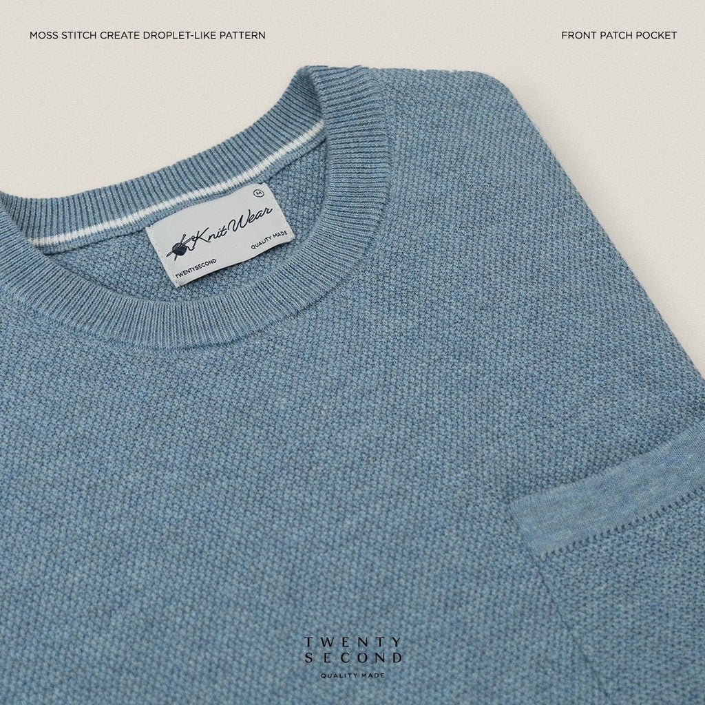 BRANDON KNIT TEE - BLUE
