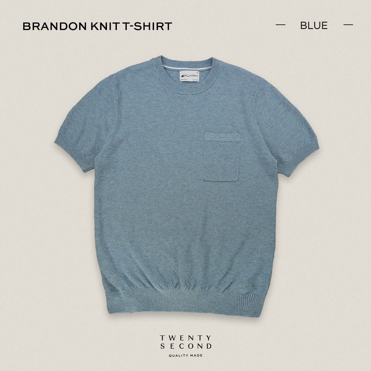 BRANDON KNIT TEE - BLUE