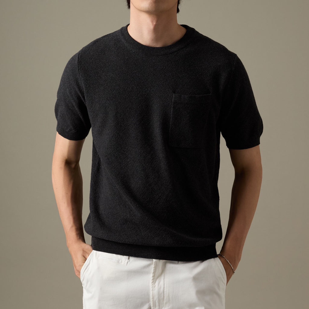 BRANDON KNIT TEE - BLACK