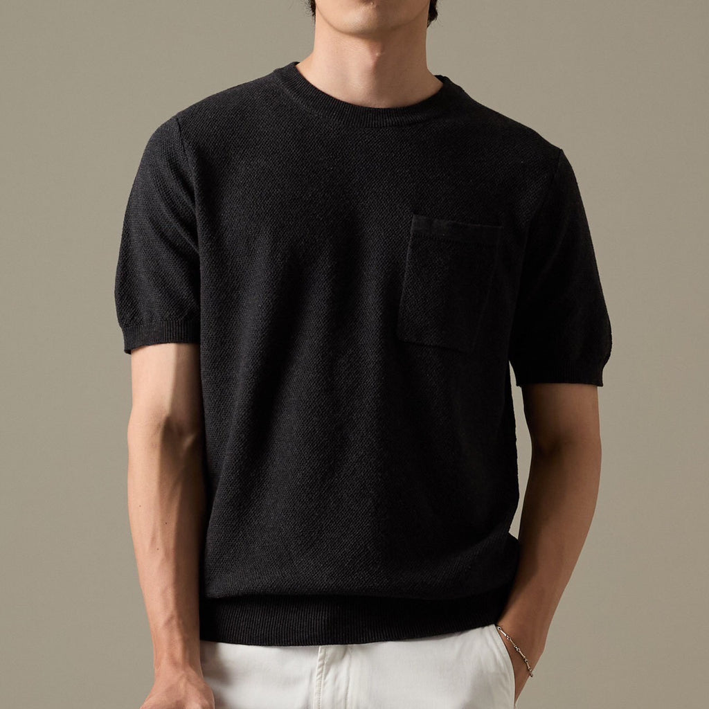 BRANDON KNIT TEE - BLACK