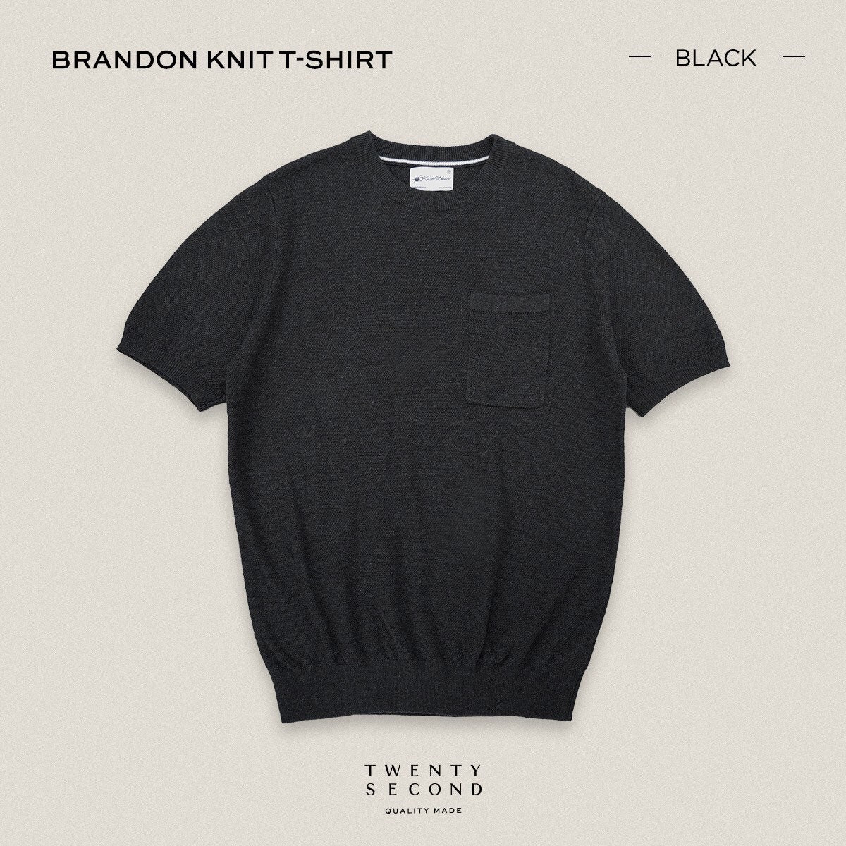 BRANDON KNIT TEE - BLACK