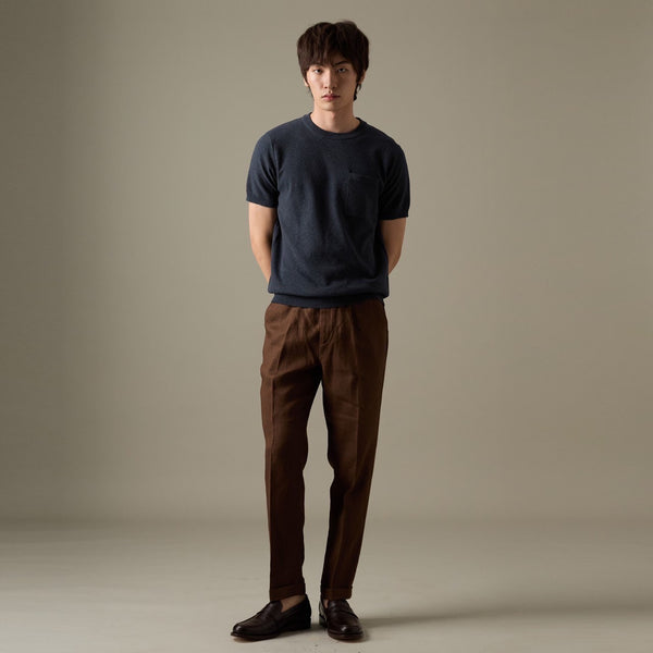 BRANDON KNIT TEE - NAVY