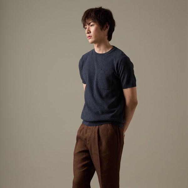 BRANDON KNIT TEE - NAVY