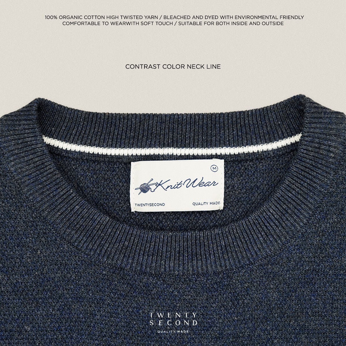 BRANDON KNIT TEE - NAVY