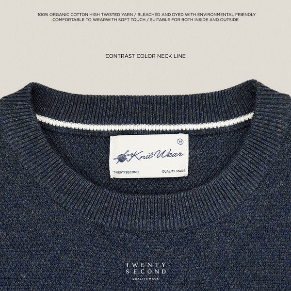 BRANDON KNIT TEE - NAVY