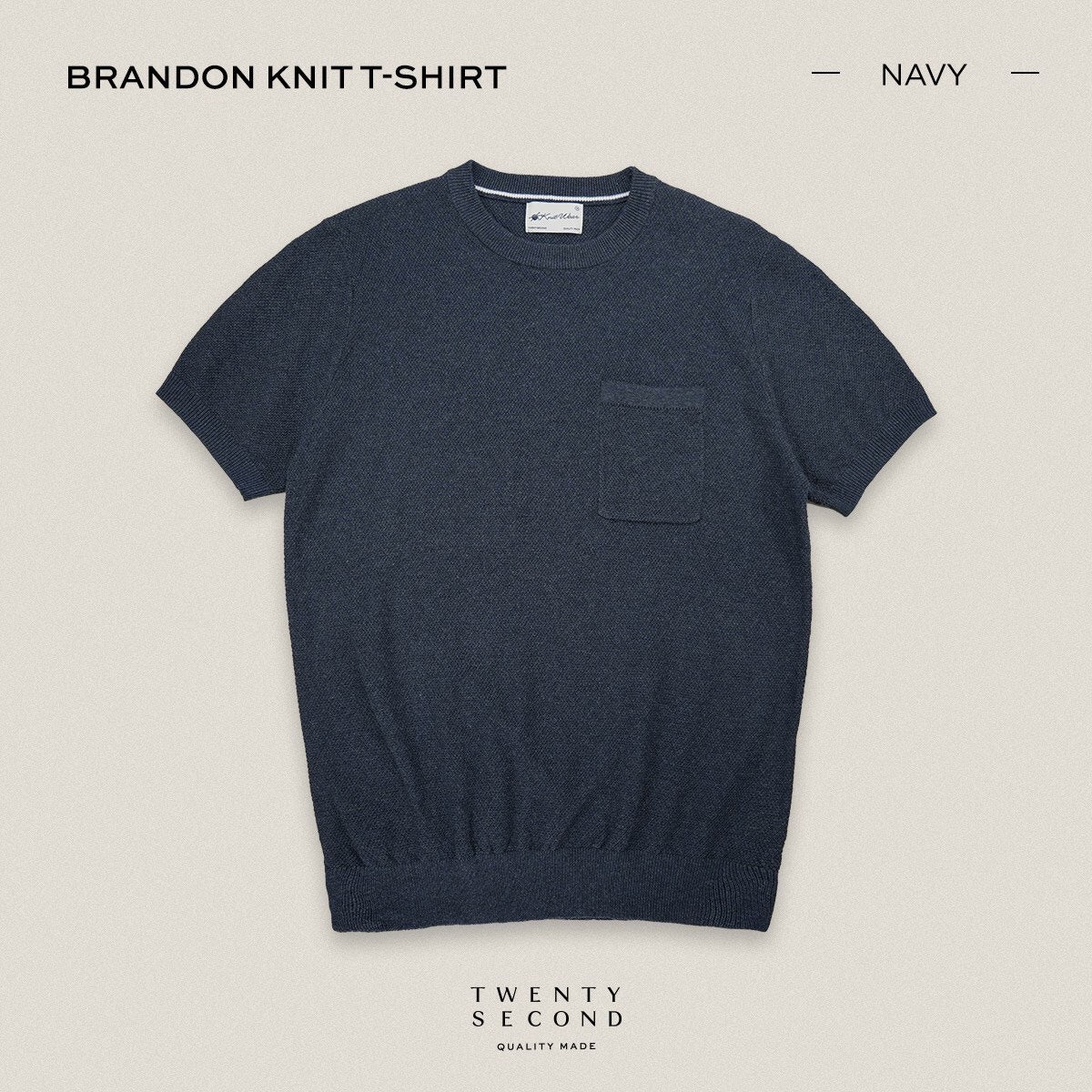 BRANDON KNIT TEE - NAVY