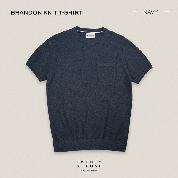 BRANDON KNIT TEE - NAVY