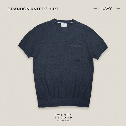BRANDON KNIT TEE - NAVY
