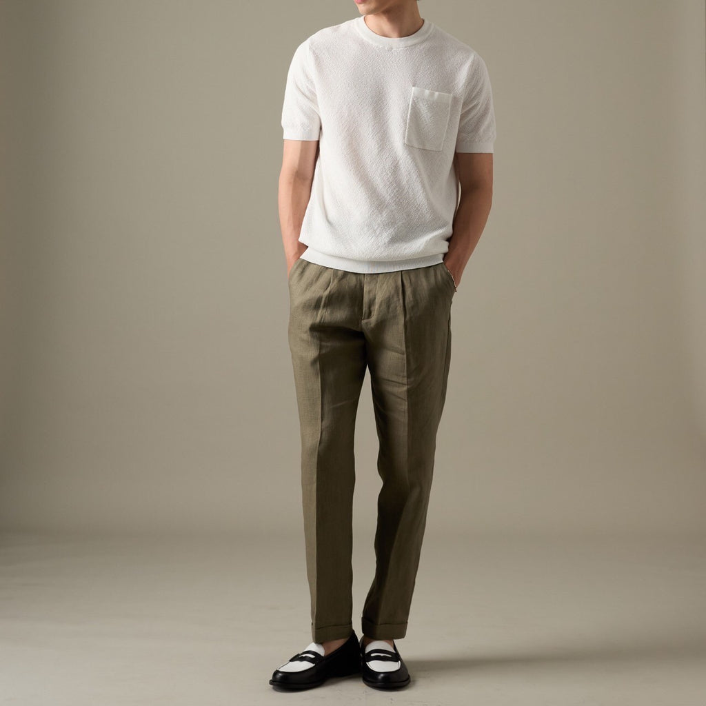 BRANDON KNIT TEE - WHITE