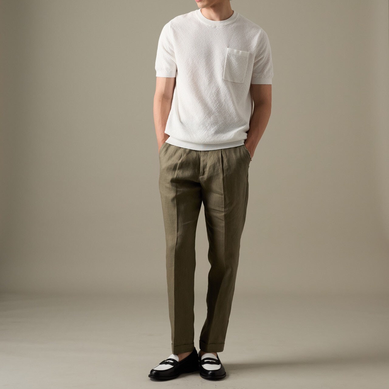 BRANDON KNIT TEE - WHITE