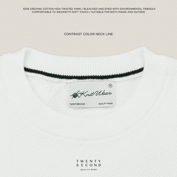 BRANDON KNIT TEE - WHITE