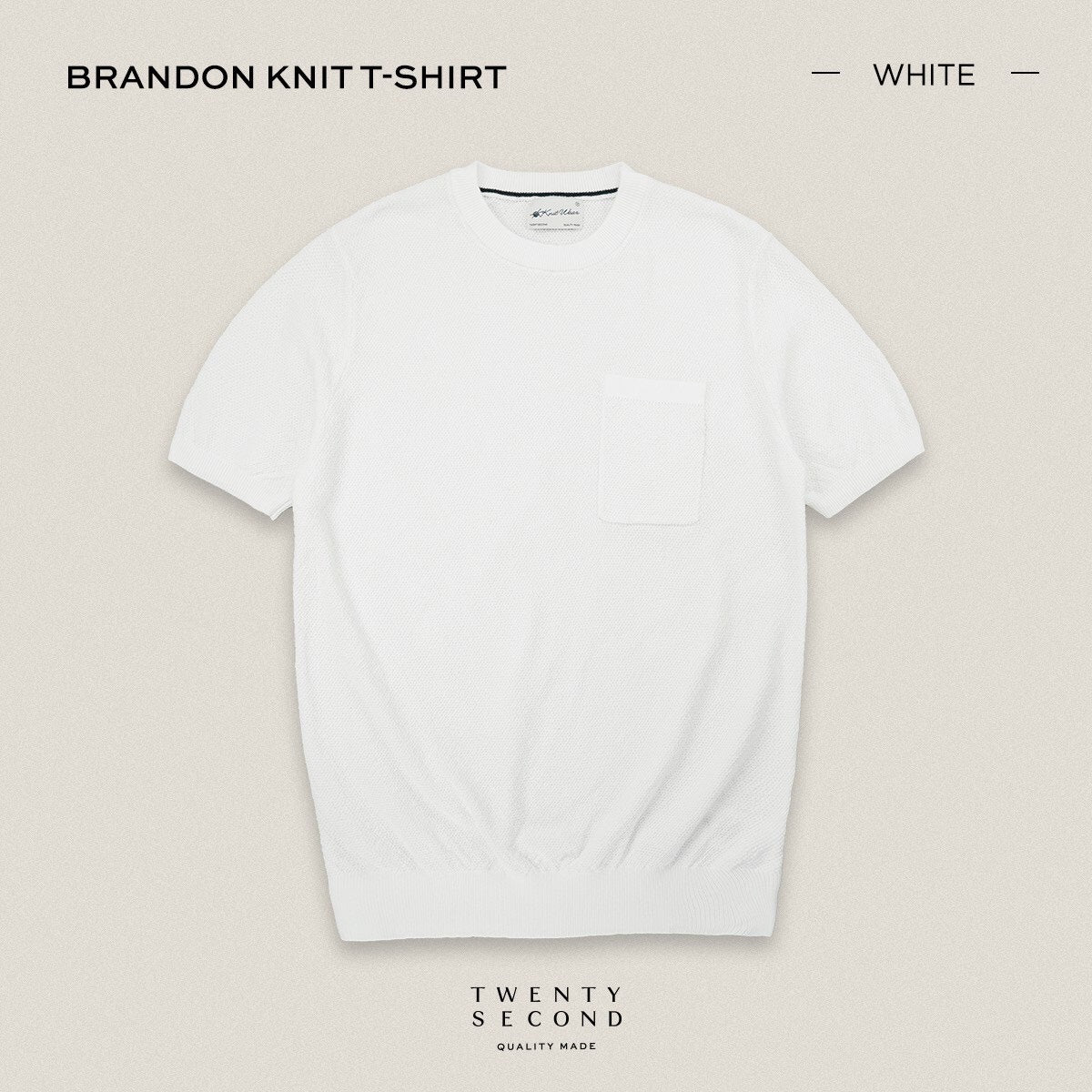 BRANDON KNIT TEE - WHITE