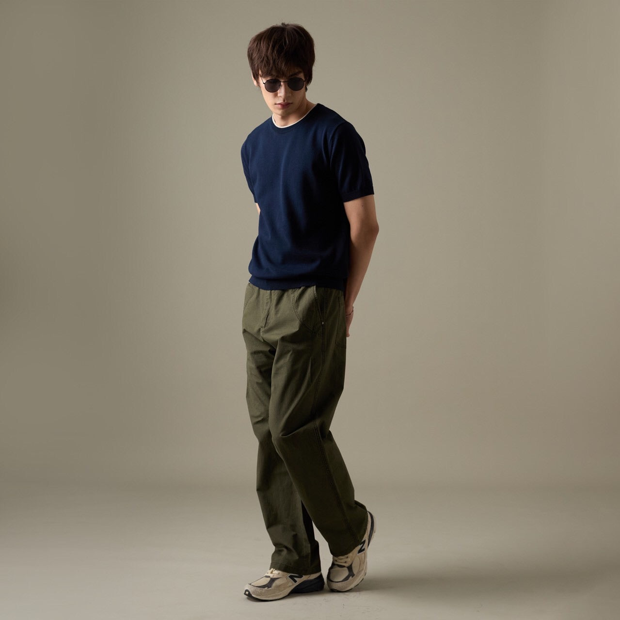 CARSON KNIT TEE - NAVY