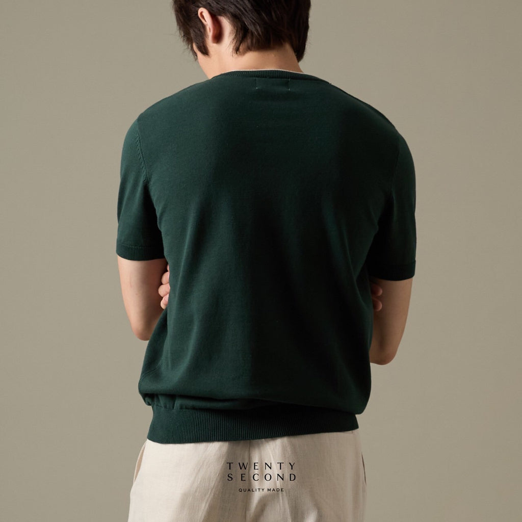 CARSON KNIT TEE - GREEN