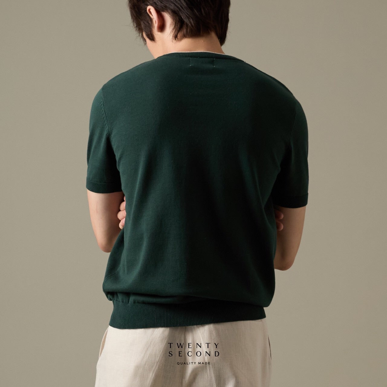 CARSON KNIT TEE - GREEN