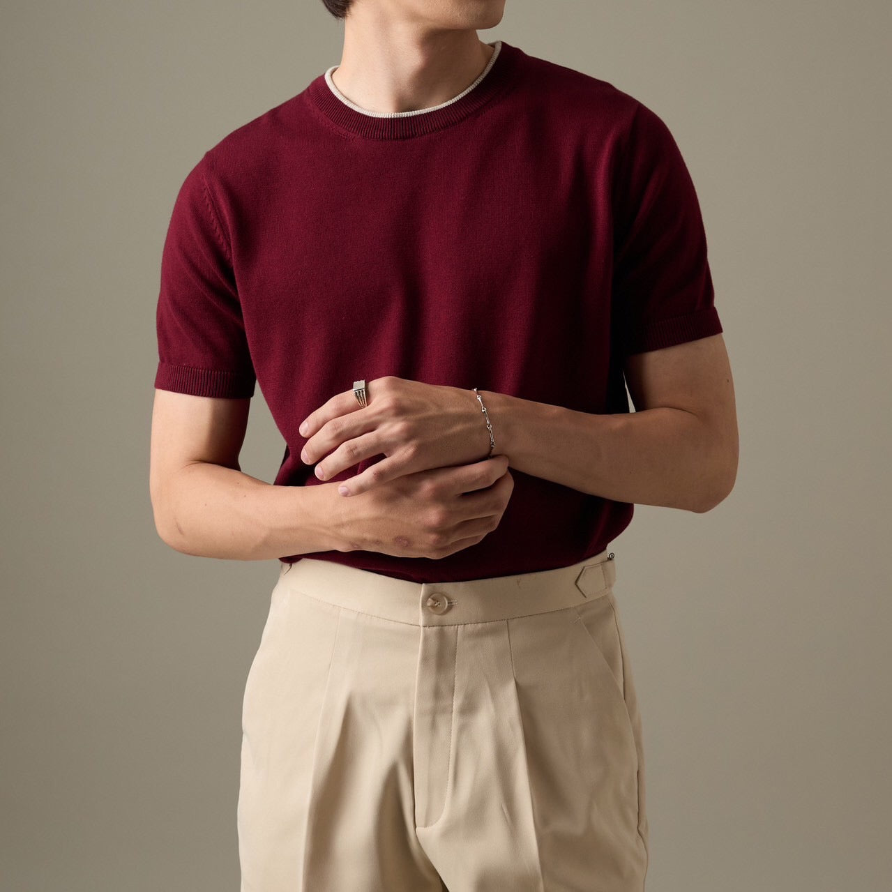 CARSON KNIT TEE - RED