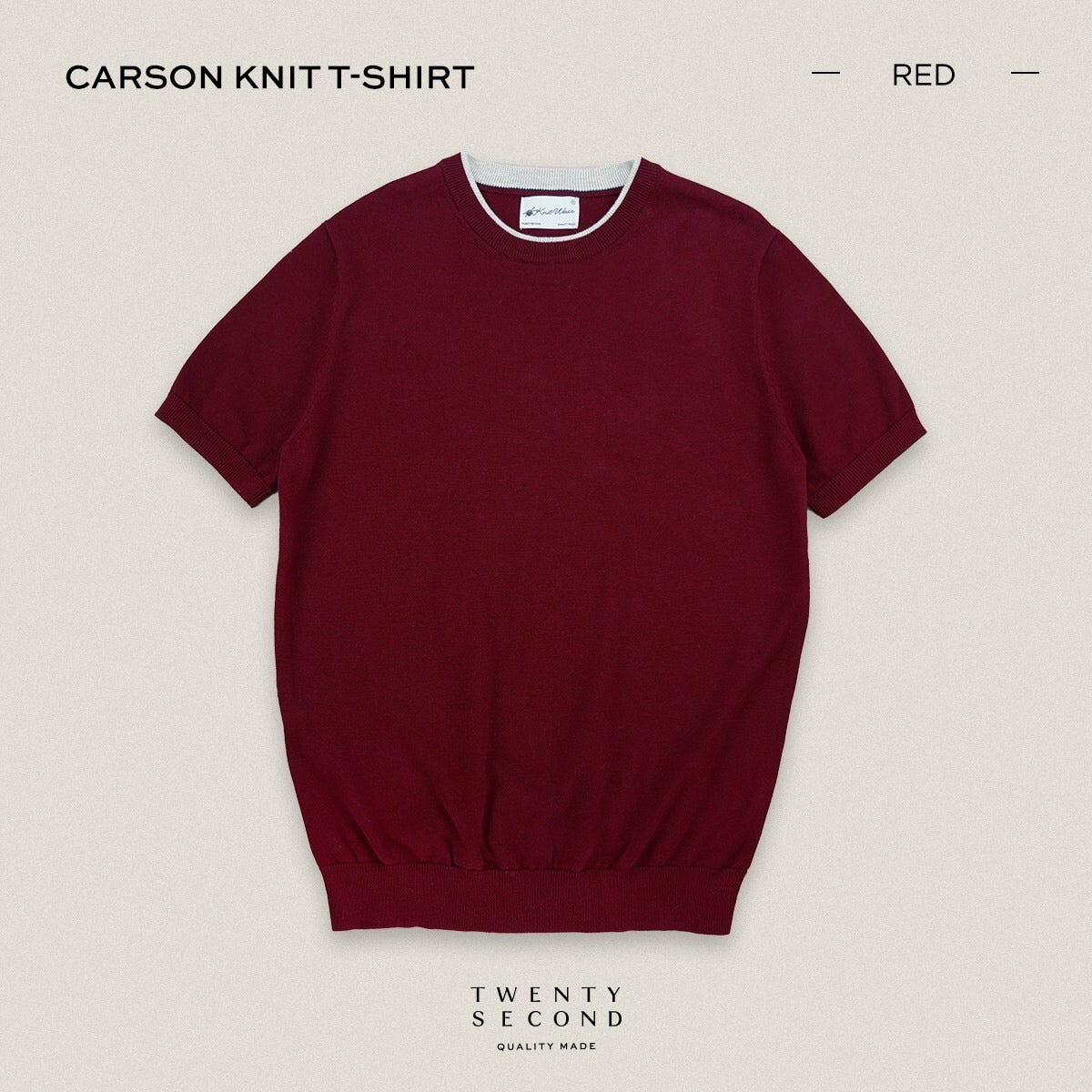 CARSON KNIT TEE - RED