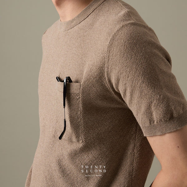 BRANDON KNIT TEE - BROWN