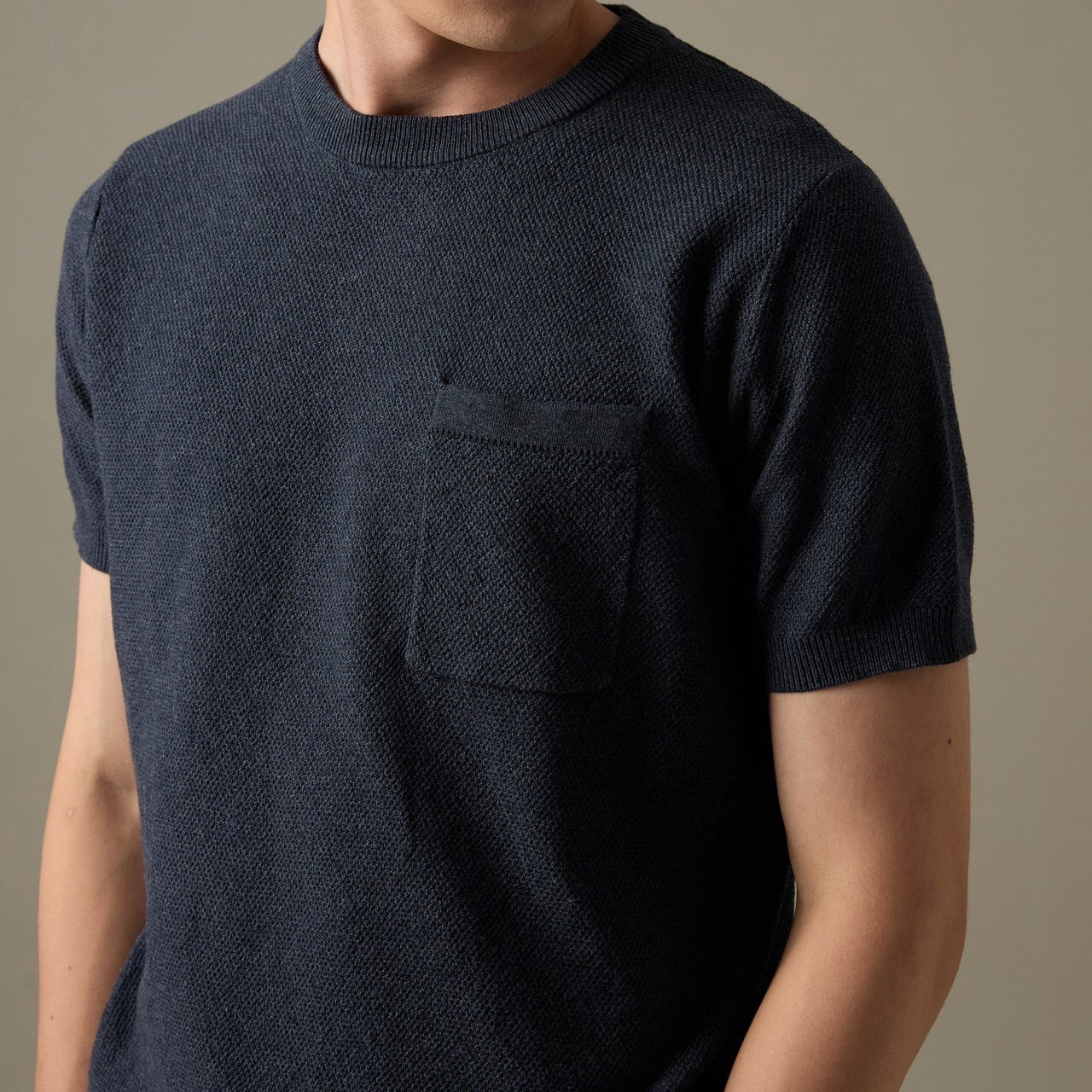 BRANDON KNIT TEE - NAVY