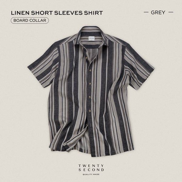 LINEN SHORT SLEEVES SHIRT - ST GREY