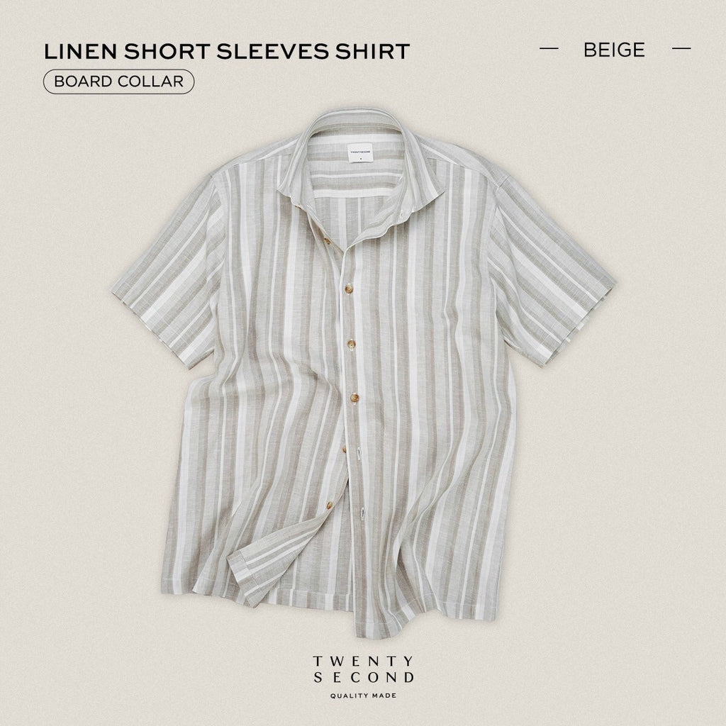 LINEN SHORT SLEEVES SHIRT - ST BEIGE