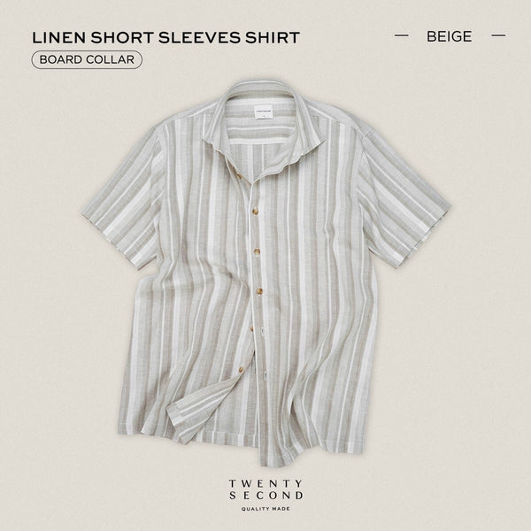 LINEN SHORT SLEEVES SHIRT - ST BEIGE
